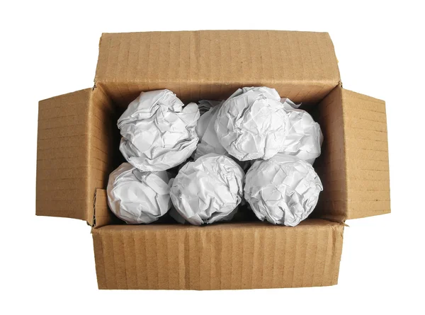 Бумажный шар в коробке — стоковое фото