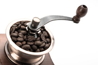 Taze kahve çekirdeği ve Kahve değirmeni portre