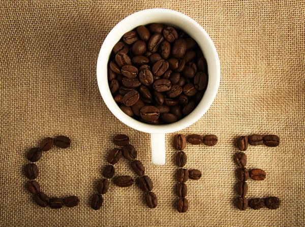 Fagioli di caffè CAFE — Foto Stock