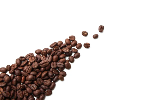 白い背景で隔離のコーヒー豆 — ストック写真