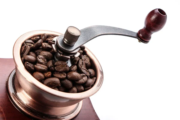 Verse koffie Bean en Coffee Bean Grinder close-up — Stockfoto