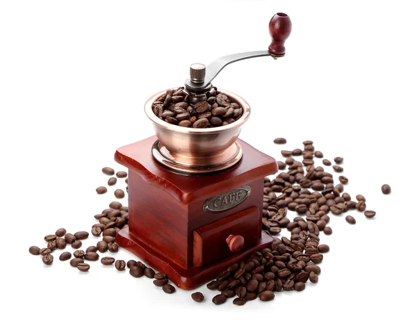 Grano de café fresco y molinillo de grano de café Fotos De Stock