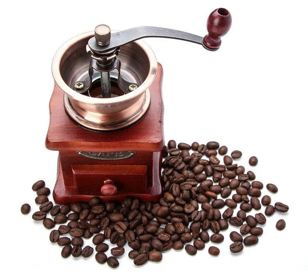 Verse koffie Bean en Coffee Bean Grinder Rechtenvrije Stockfoto's