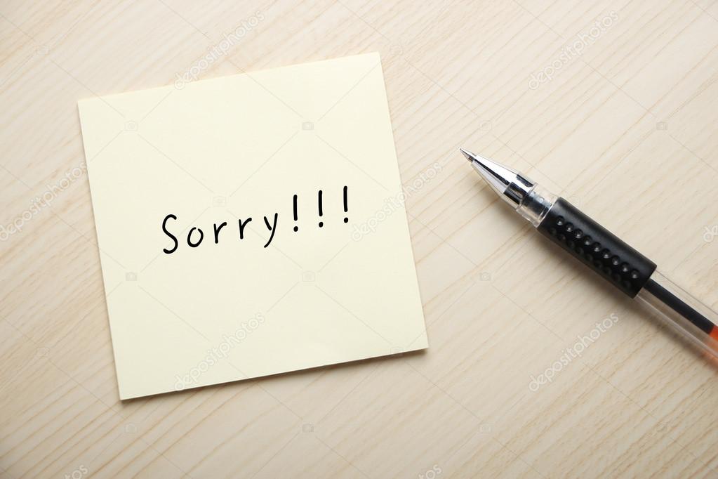 Sorry note