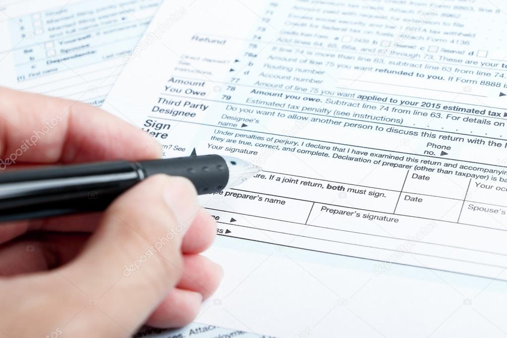 Tax form financial concept