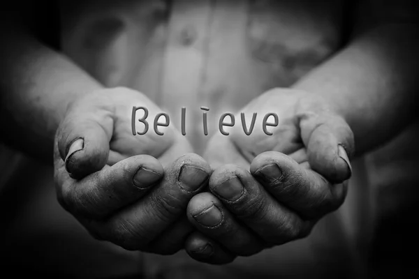 Believe in hand — Stock Photo, Image