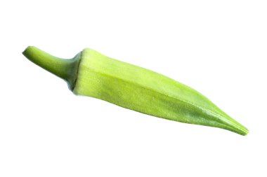 Taze bamya beyaz izole