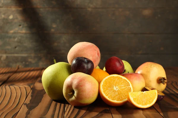 Assortment of exotic fruits on table — Stock Photo, Image