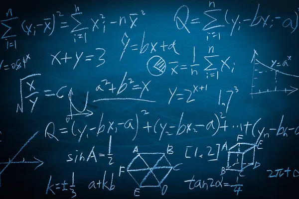 Maths formulas on chalkboard background — Stock Photo, Image