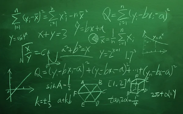 Maths formulas on chalkboard background — Stock Photo, Image