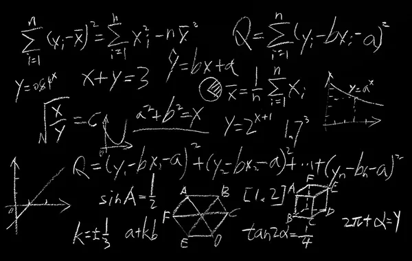 Formule matematiche su fondo lavagna — Foto Stock