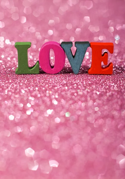 Word Love with Glittering Background — Stock Photo, Image