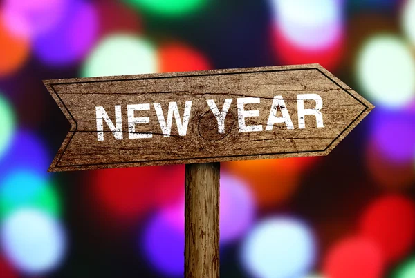 New Year Road Sign — Stock Photo, Image