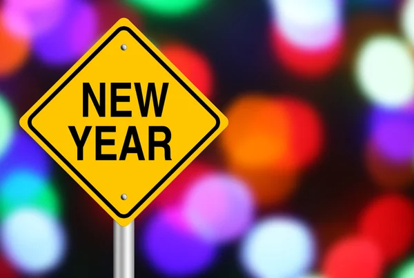 New Year Road Sign — Stock Photo, Image