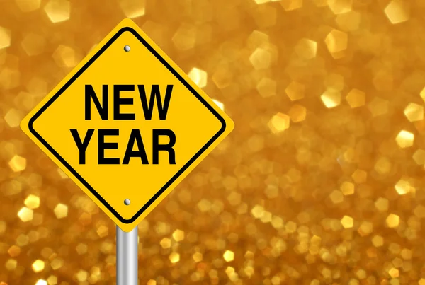 New Year Road Sign — Stock Photo, Image