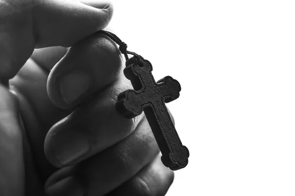 Ruka držící kříž — Stock fotografie