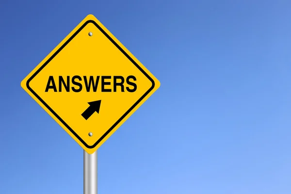 Answers Road Sign — Stock Photo, Image