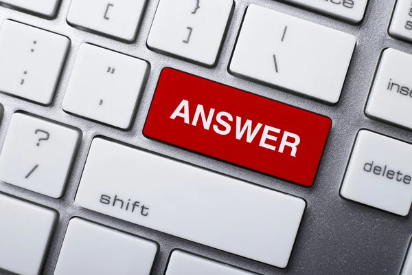 Answer Button On Keyboard — Stock Photo, Image