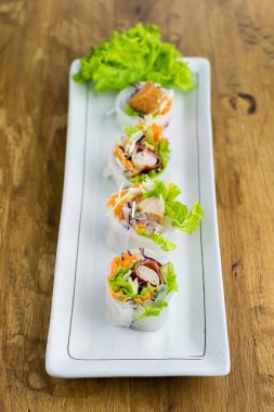 Bölümü bahar rulo, sebze ve şehriye tüp