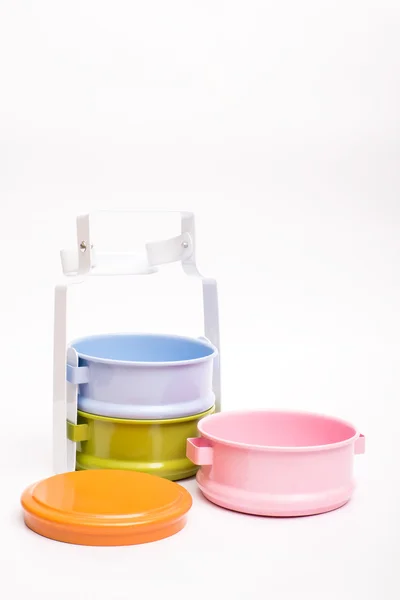 Colorful retro food carrier — Stock Photo, Image