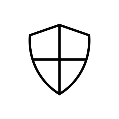 Boş bir güvenlik kalkanının mükemmel siyah çizgi simgesi. Düzenlenebilir vuruş vektörü 64x64 piksel. % 5000 ön izleme ölçeklendir. Güçlü koruma kavramı işareti. Güvenlik görevlisi sembolü. Çizgi doğrusal resim grafiği