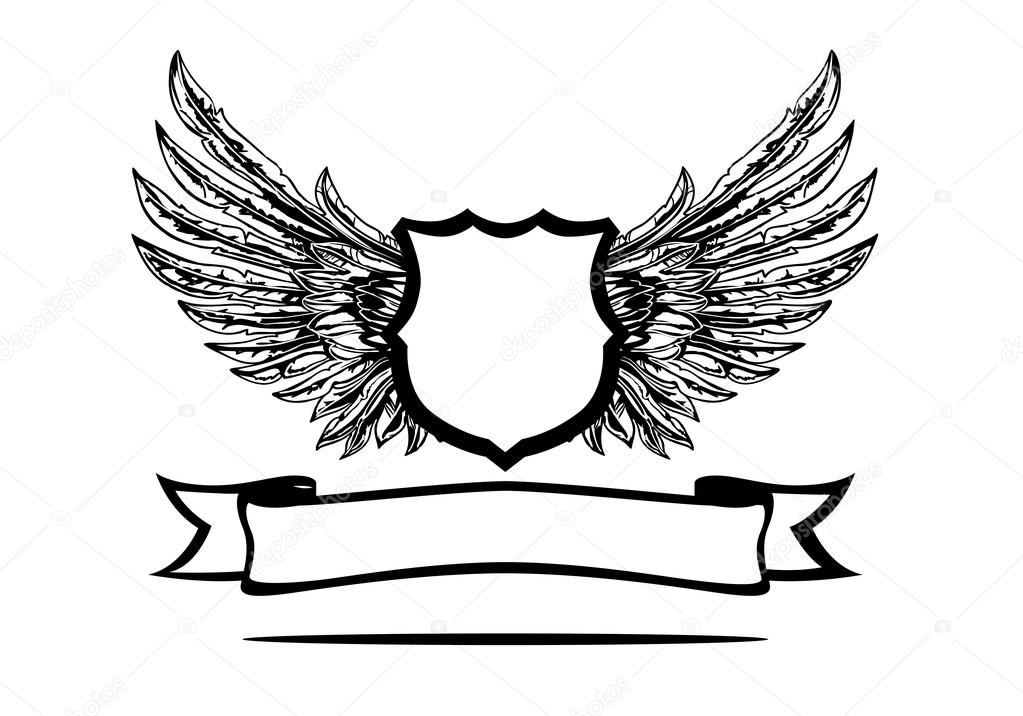 Badge with wings illustration