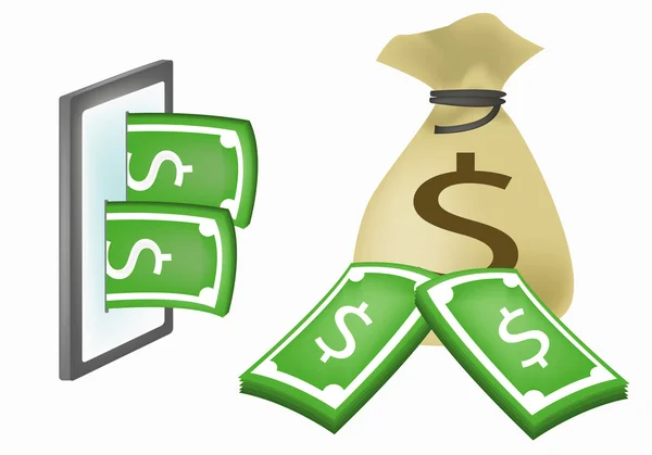 Vydělávat peníze z miniaplikace — Stockový vektor