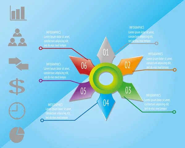 Infografía de Shuriken — Vector de stock