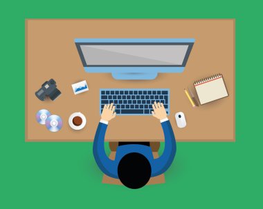 pc üzerinde çalışıyor