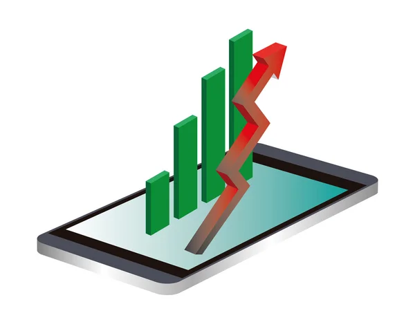 Statistika od smartphone — Stockový vektor