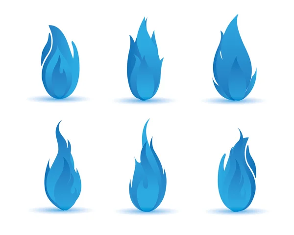 Énergie de flamme bleue — Image vectorielle