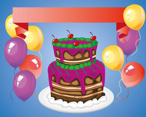 Кольорові торт до дня народження — стоковий вектор