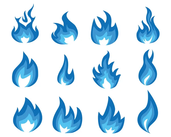 Mavi enerji alev illüstrasyon