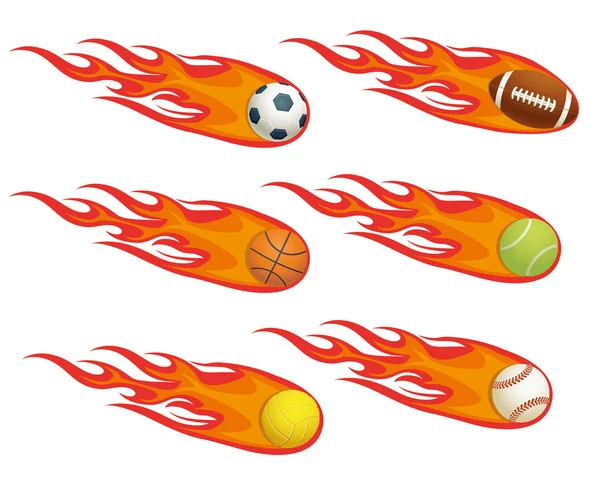 Vuelo deporte bola de fuego — Vector de stock