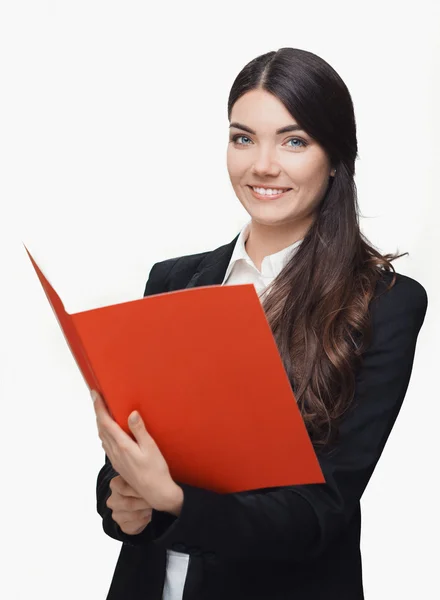 Ragazza con cartella donna d'affari Foto Stock