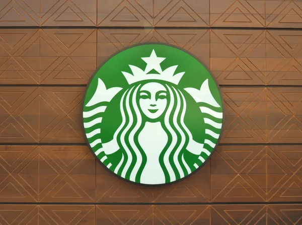 Logo of Starbucks coffee shop — Stok fotoğraf
