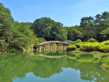 Ritsurin Bahçe şehirde Takamatsu, Kagawa, Japonya.