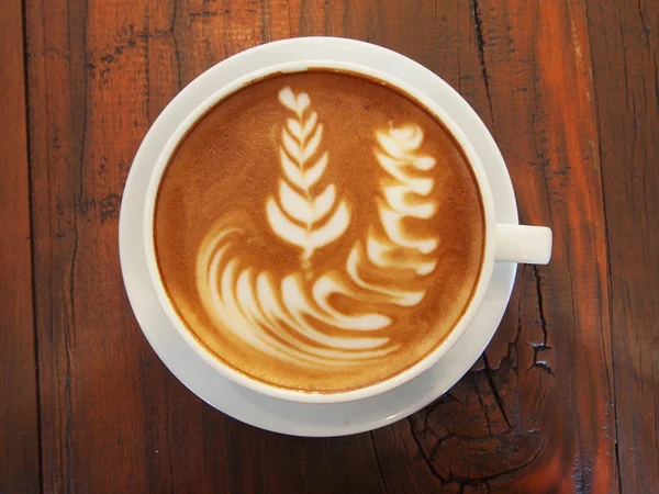 Latte art coffee "Rosetta" — Stock Photo, Image