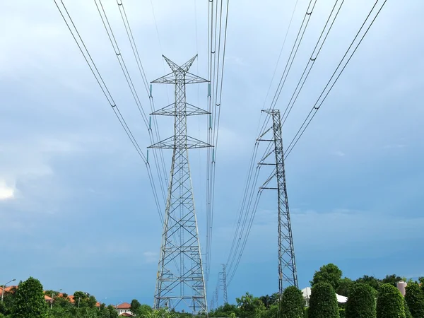 Electric high voltage power post — Stock Photo, Image