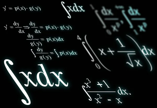 Grafische Abstractie Differentiaalvergelijkingen Integralen Formules Wiskundige Achtergrond — Stockfoto