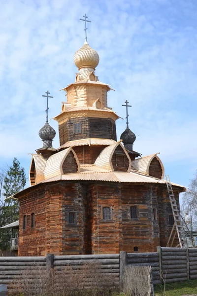 Gamla Trä Tempel Arkitektur — Stockfoto