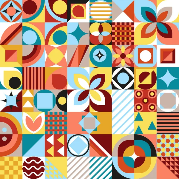 形状の幾何学的多色抽象パターン — ストックベクタ