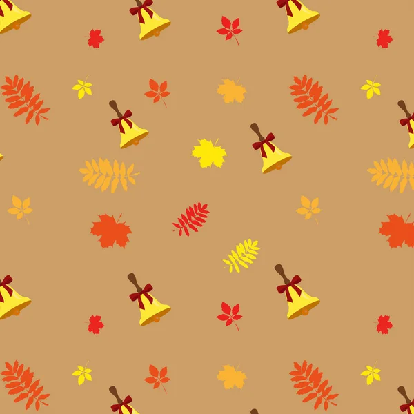 Seamless Background Autumn Leaves Theme September — Stock Vector