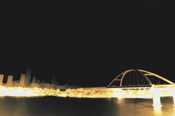 Absztrakt híd Han-folyó — Stock Fotó