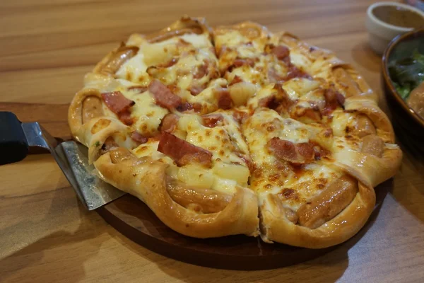 Pizza ham cheese — Stock Photo, Image
