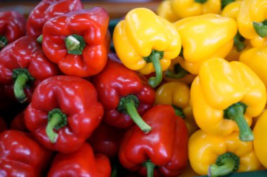 Grup kırmızı ve sarı tatlı biber