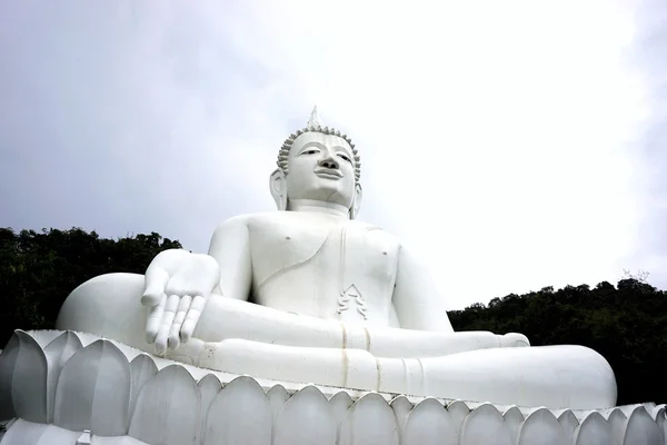 Geïsoleerd reus wit beeld van Boeddha 4 — Stockfoto