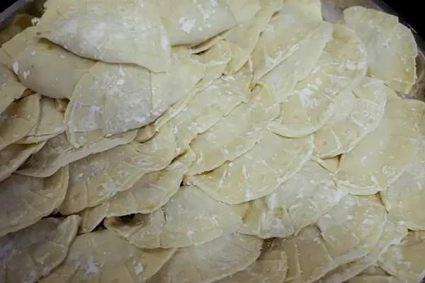 Uncooked Gyoza or Japanese Fried Dumplings — Stock Photo, Image