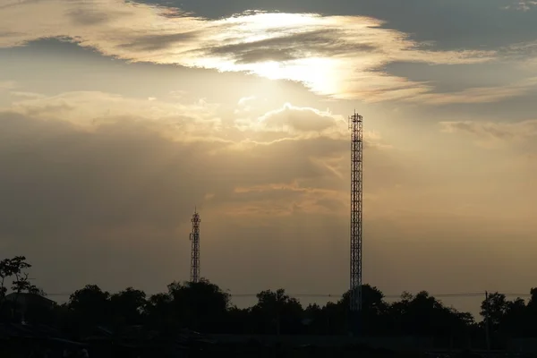 Ciel du soir à la zone de construction — Photo