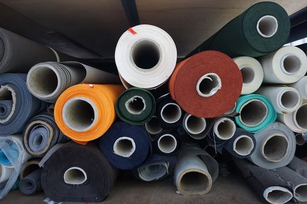 stack of fabric roll
